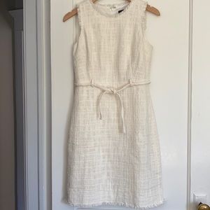 J crew size 6 petite dress,  white, lined